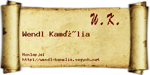Wendl Kamélia névjegykártya
